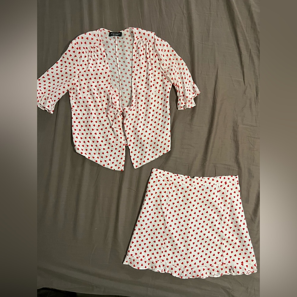 Matching heart top skirt set Zara